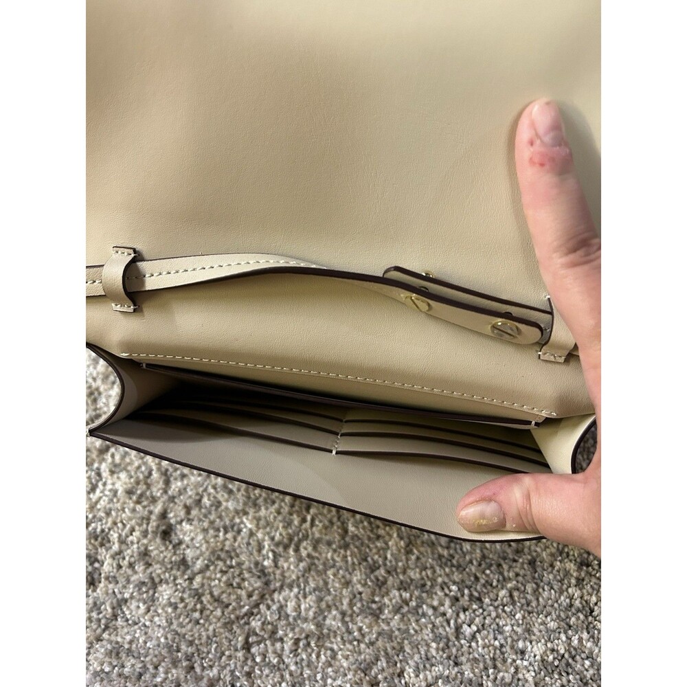 ZAC Zac Posen Earthette Pearl Floral Applique Bellini Leather Crossbody Bag - Picture 7 of 15